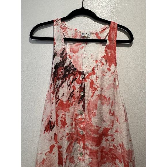 Habitat Clothes to Live In Size Small Button Front Asymmetrical Tunic Top Artsy - Picture 2 of 7